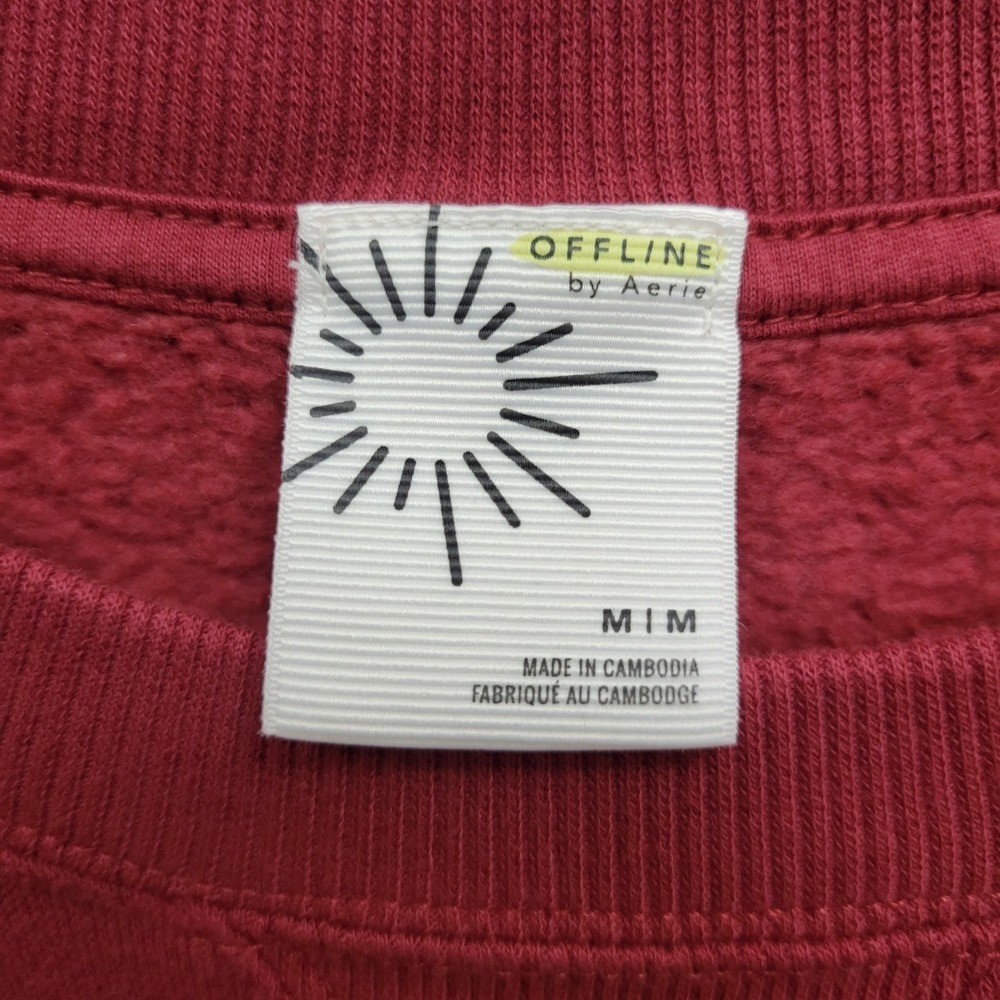 OFFLINE by Aerie Cloud Fleece Oversized Crewneck Sweatshirt M Cozy Boxy Athletic - Picture 6 of 8